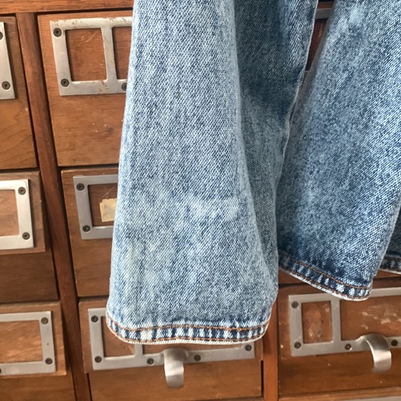 Acid Wash Puff Sleeve Peplum Blouse Jacket Layer Embroidered Size Medium - Picture 4 of 12